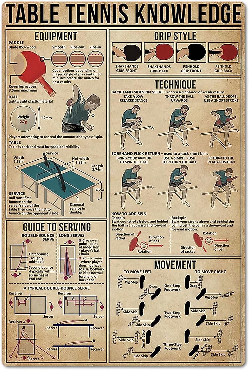 Poster Pengetahuan Tenis Meja, - Table Tennis Knowledge Poster ulasan dan harga